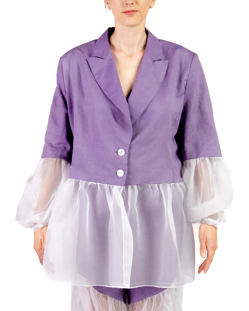 Blazer Armida oversize tintura naturale e organza