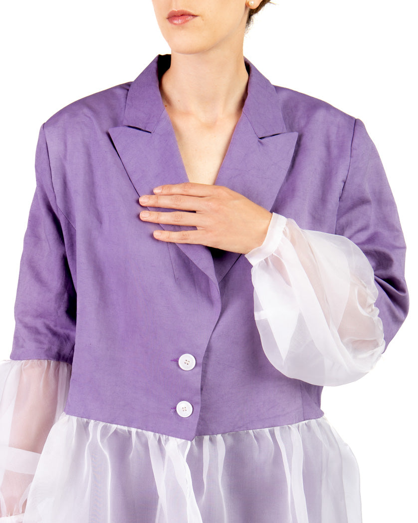 Blazer Armida oversize tintura naturale e organza