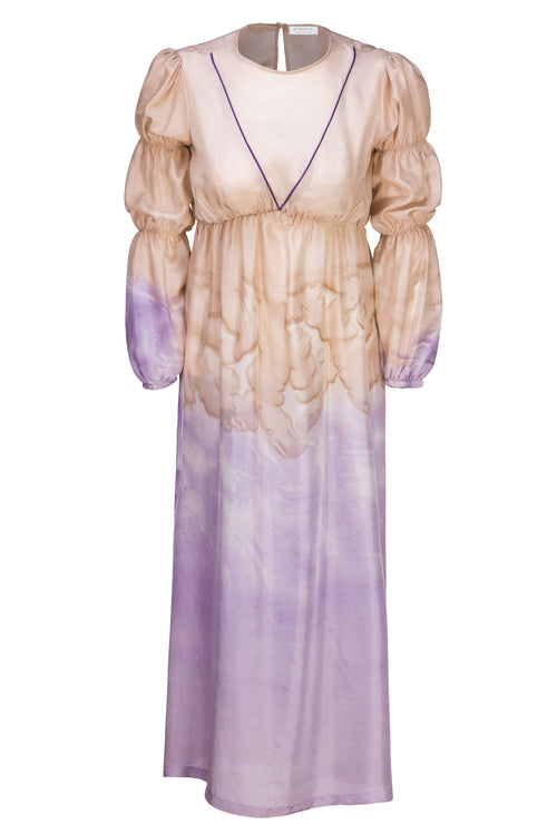 Teresa dress in silk mix natural dye