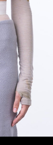Ametea long-sleeved crop top with natural dye and ecoprint