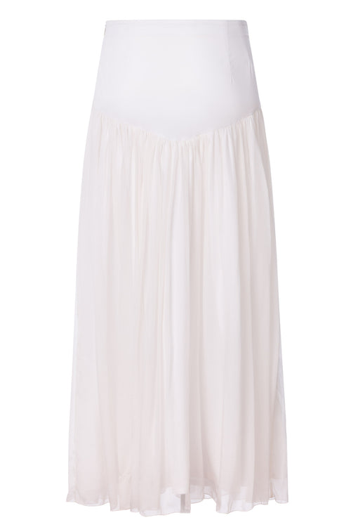 Isa midi skirt with basque in Ecoprint 