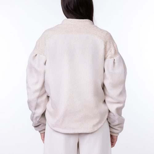 Tanis wool and organza bomber jacket