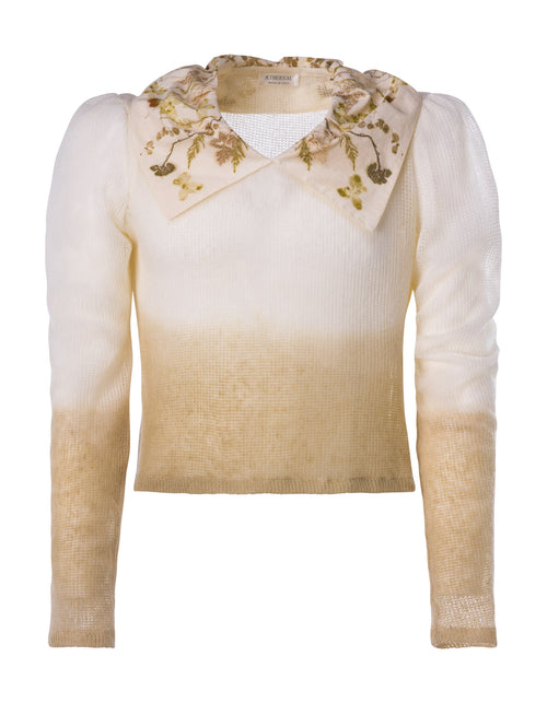 Isotta sweater in natural degradé colour with ecoprint