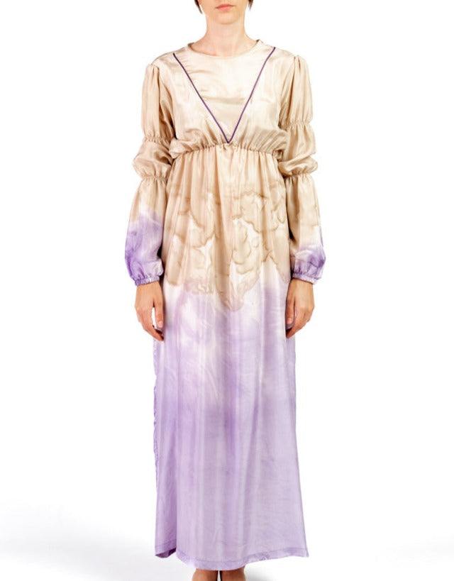 Teresa dress in silk mix natural dye