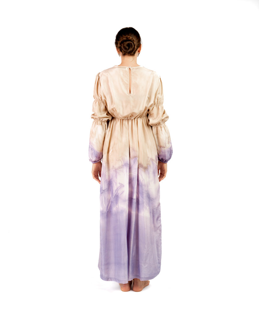 Teresa dress in silk mix natural dye