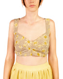 Elsa Crop top in cotton with Ecoprint