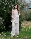 Pantaloni in seta Bina con ecoprint