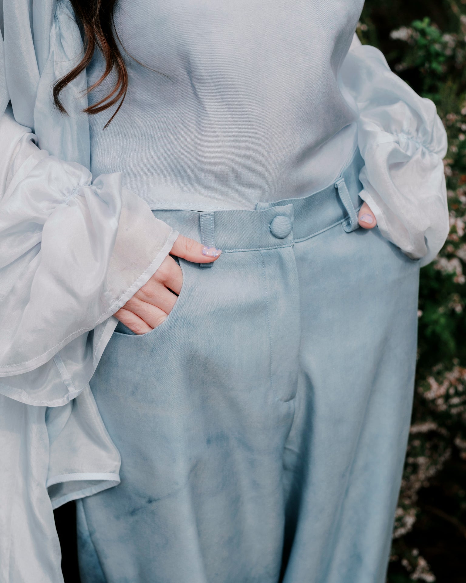 Pantalone in Tintura naturale azzurro Tosca