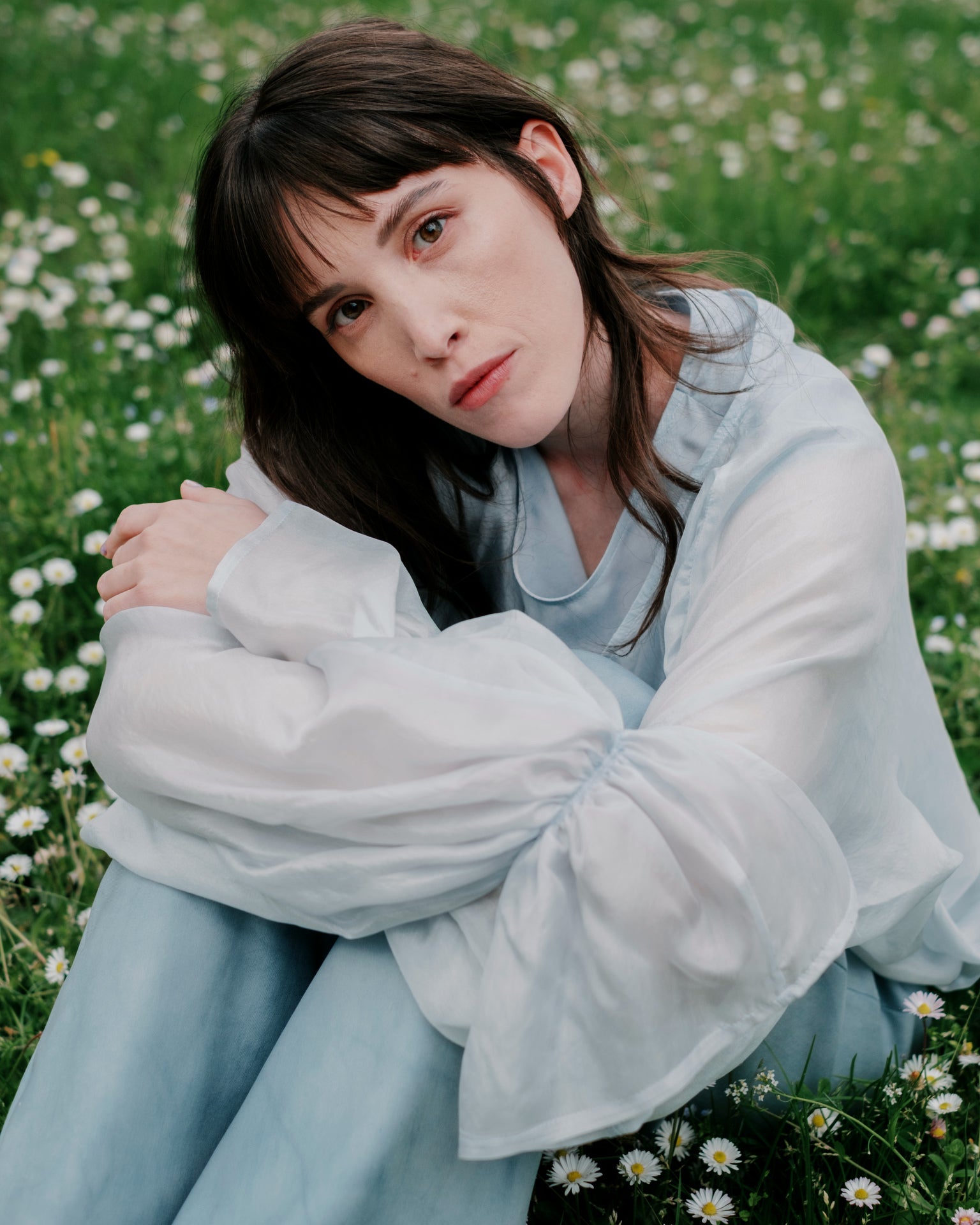 Camicia Tintura naturale azzurra Teodora