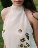 Prudence organza silk top with Ecoprint