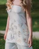 Top in seta Fausta con ecoprint