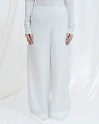 Pantaloni Mea in organza e maglia di lana