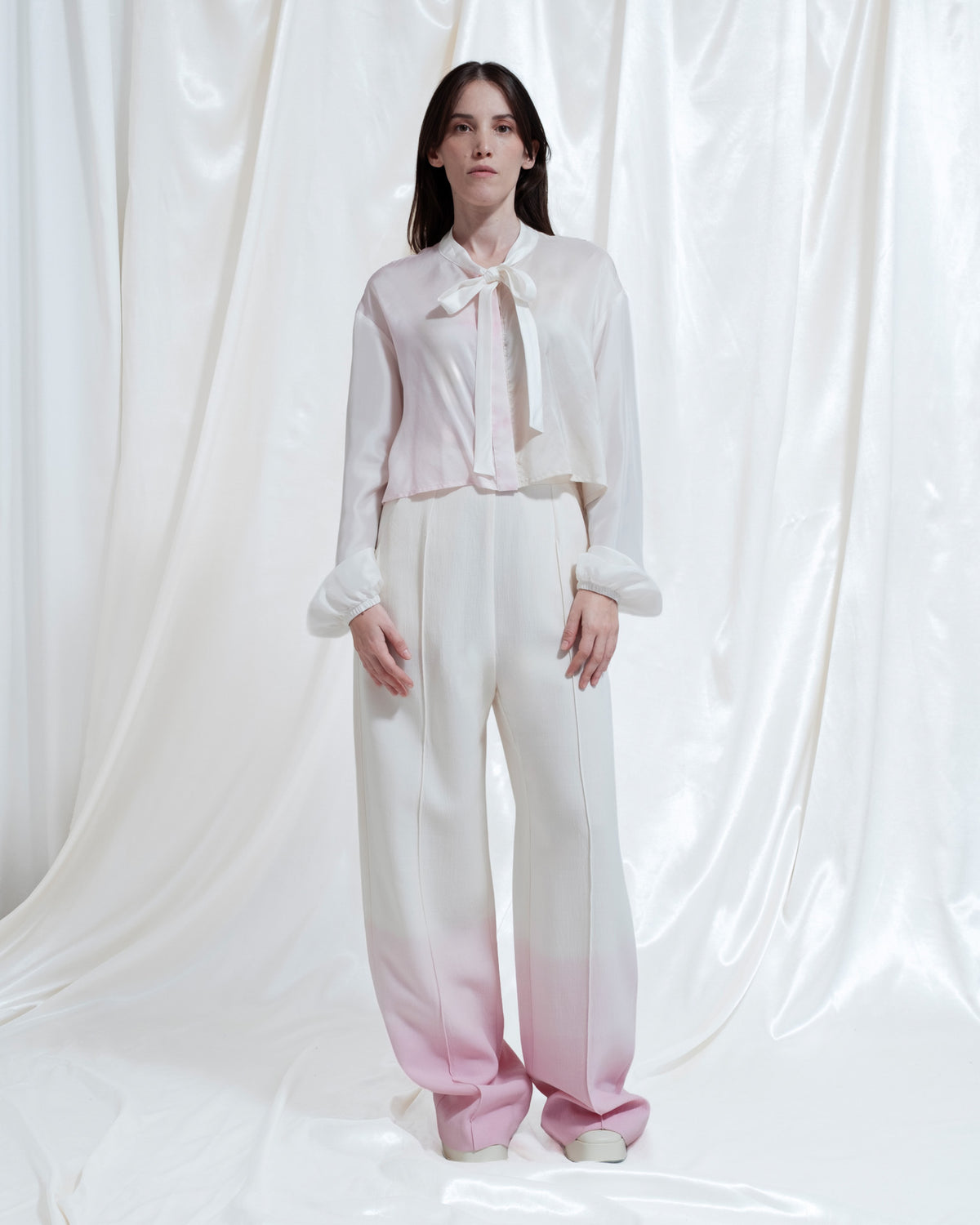 Elida long trousers with natural pink dégradé