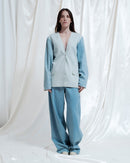 Giacca Lumi in denim deadstock con maniche a sbuffo