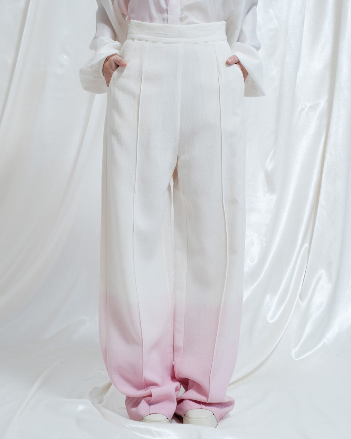 Elida long trousers with natural pink dégradé