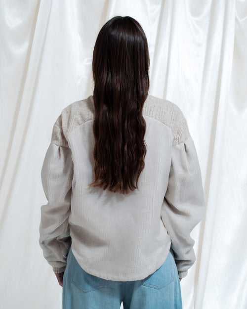 Tanis wool and organza bomber jacket