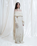 Vera wool knit dress with ecoprint
