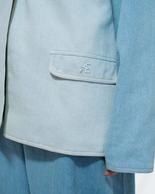 Giacca Lumi in denim deadstock con maniche a sbuffo