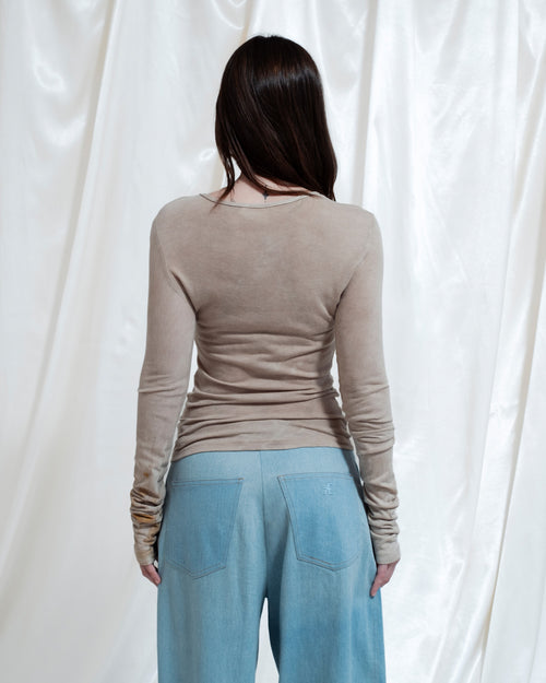 Maglia maniche lunghe Lili Ecoprint e Tintura Naturale