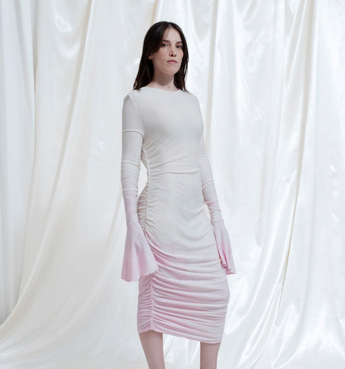 Midi dress in knit Venere mix natural dye