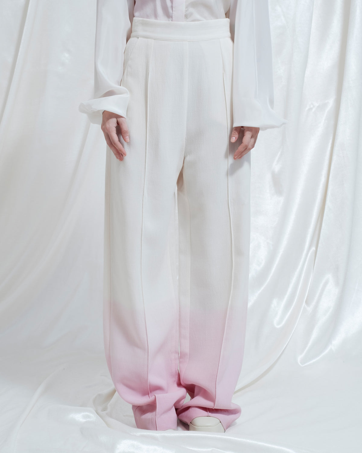 Elida long trousers with natural pink dégradé