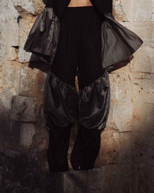 Livia trousers natural dye and organza