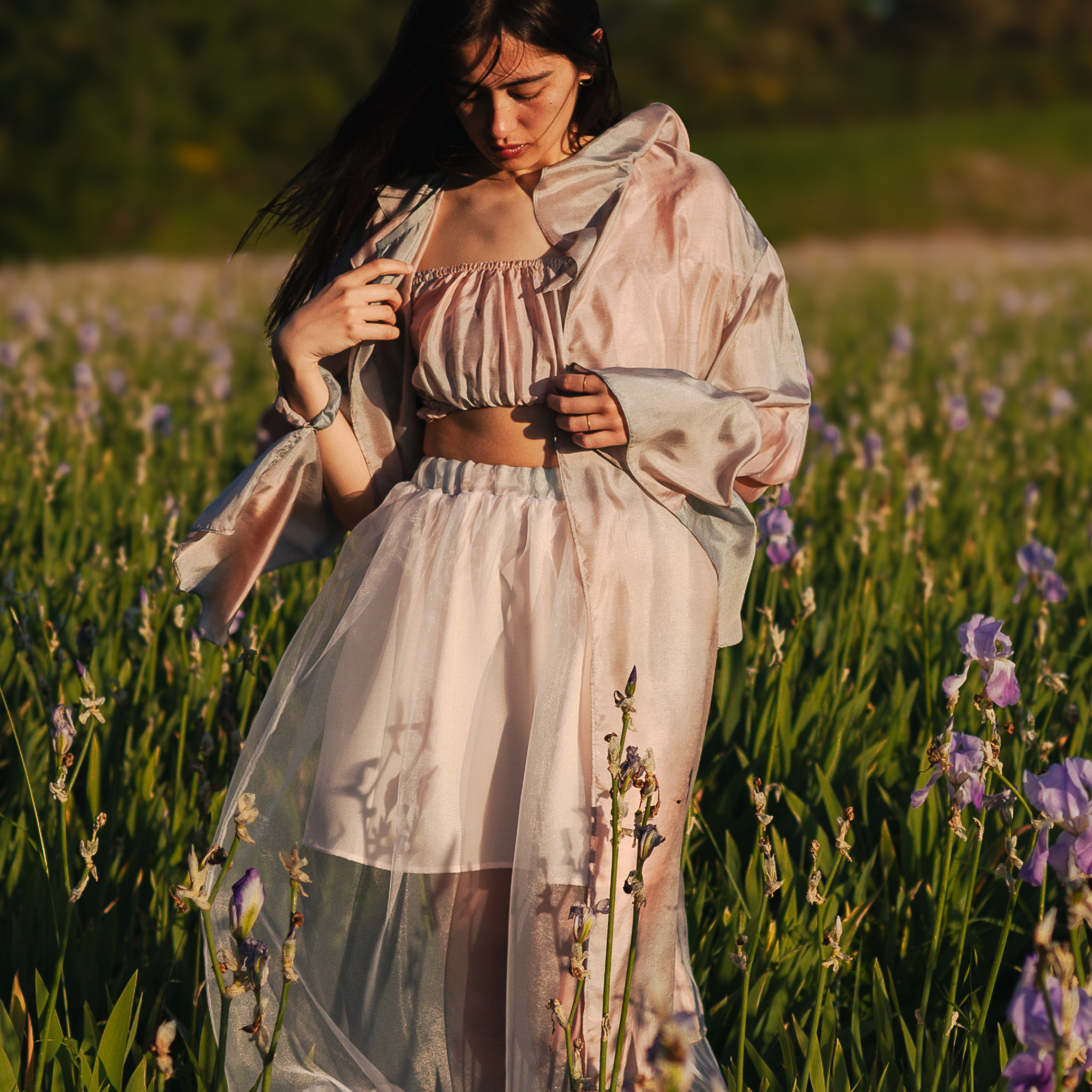 Camicia in seta Clodia tintura naturale