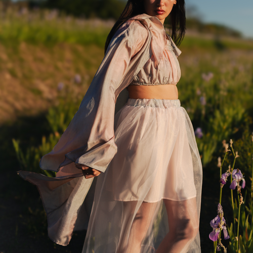 Camicia in seta Clodia tintura naturale