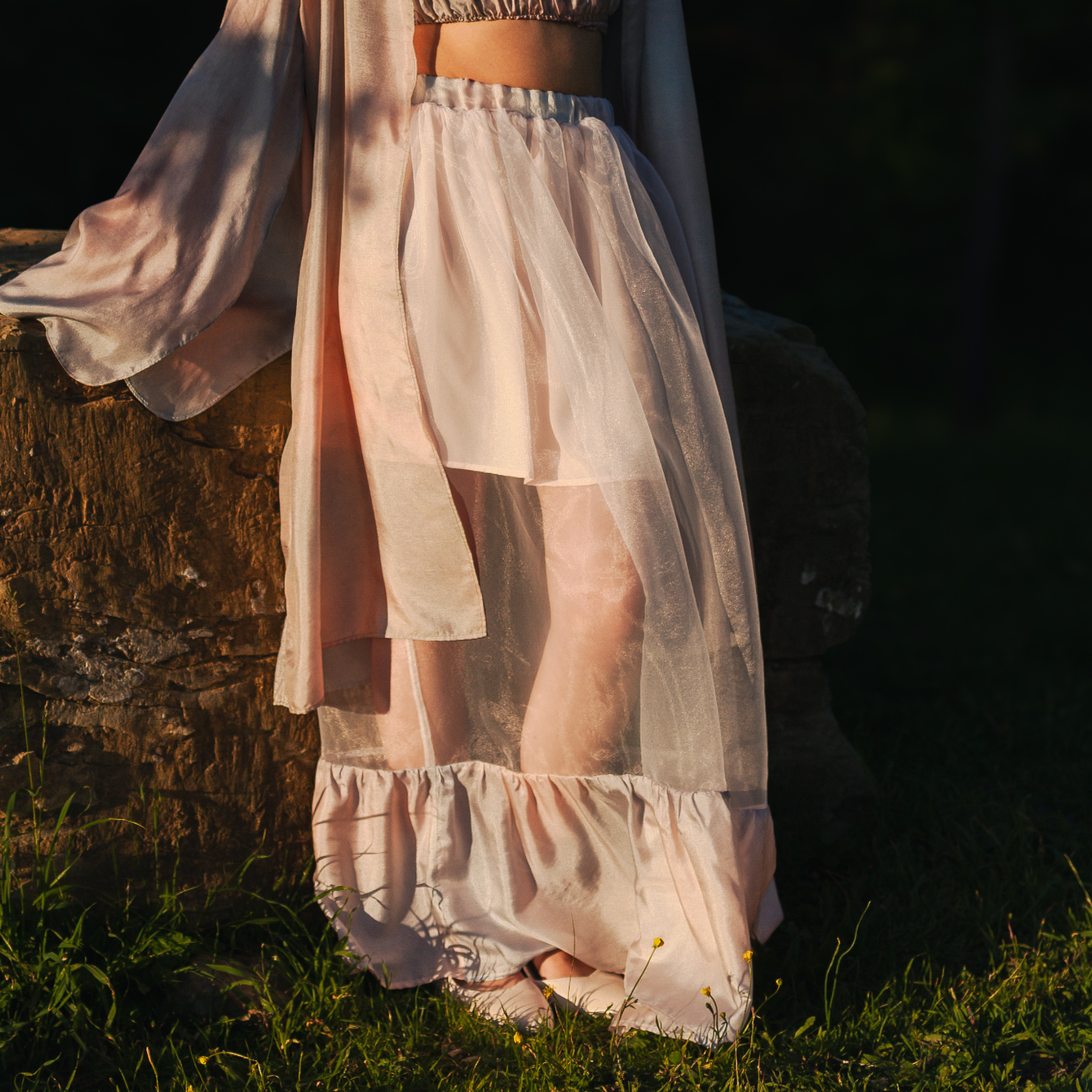 Lucilia naturally dyed organza and silk skirt