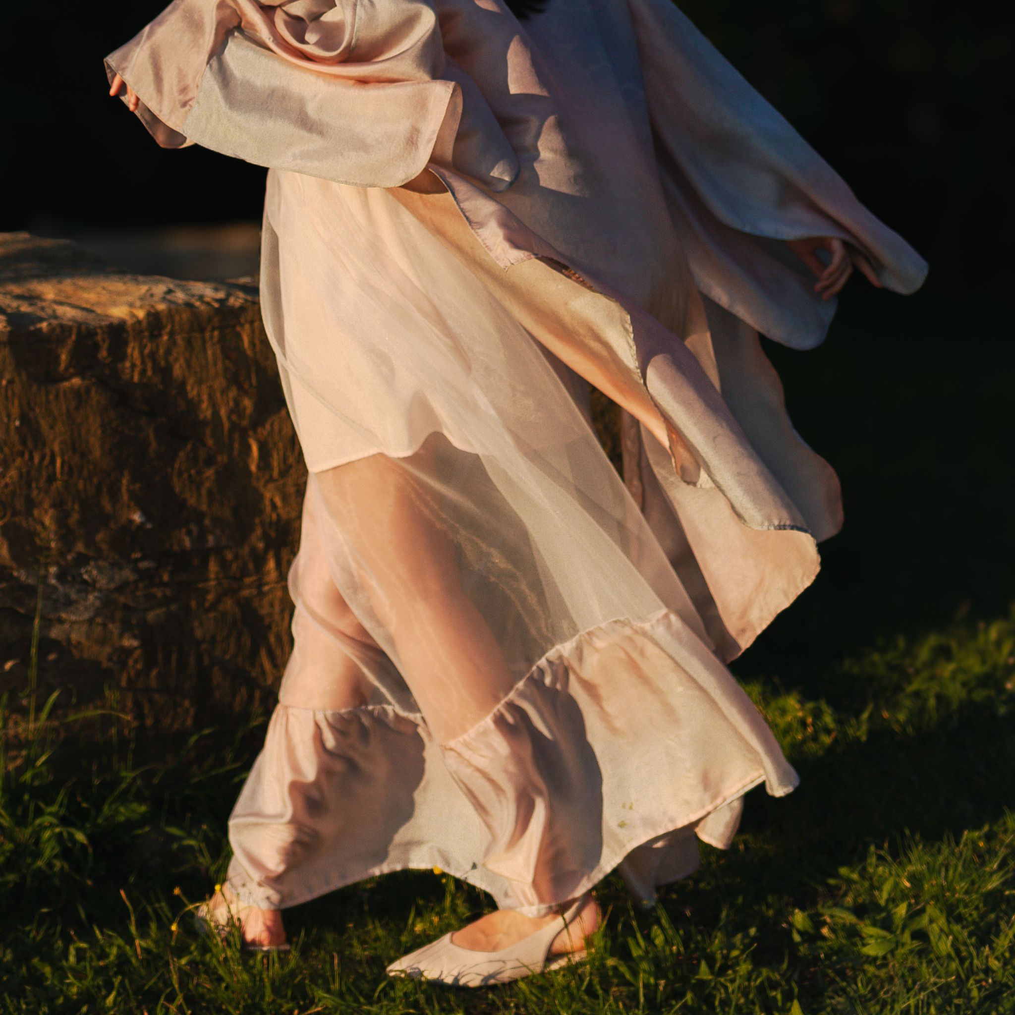 Gonna Lucilia organza e seta tinta naturalmente