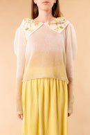 Isotta sweater in natural degradé colour with ecoprint