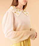Isotta sweater in natural degradé colour with ecoprint