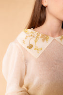 Isotta sweater in natural degradé colour with ecoprint