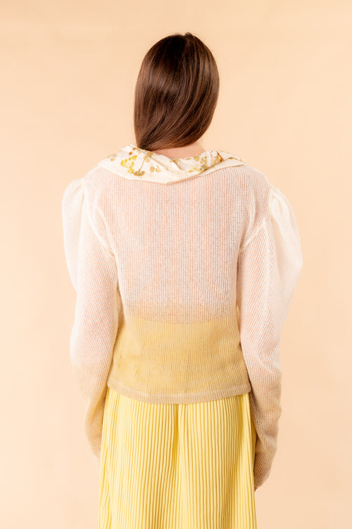 Isotta sweater in natural degradé colour with ecoprint