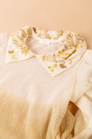 Isotta sweater in natural degradé colour with ecoprint