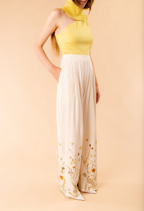 Pantaloni Nilde in ecoprint